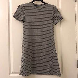 Zara Grey and Black Striped Dress